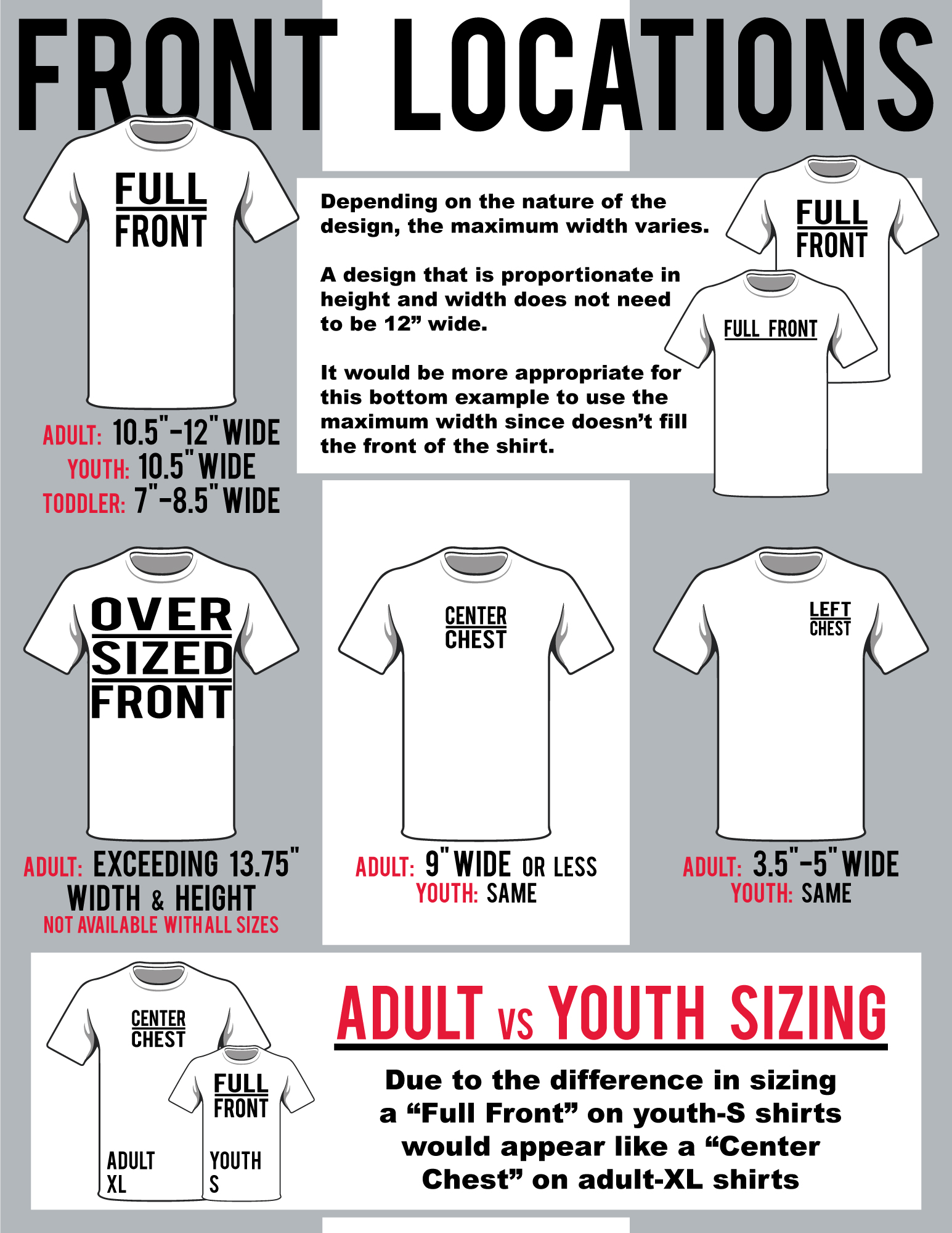 Placement Standard T Shirt Design Size Ghana tips